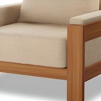 Fauteuil d'appoint moderne en tissu rembourré avec structure en bois pour villa, appartement, hôtel