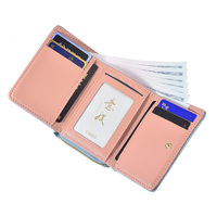 Dompet Mini Wanita Motif Kartun, Bahan Kulit PU Anti Air, Tempat Kartu Fashion dengan Lapisan Poliester
