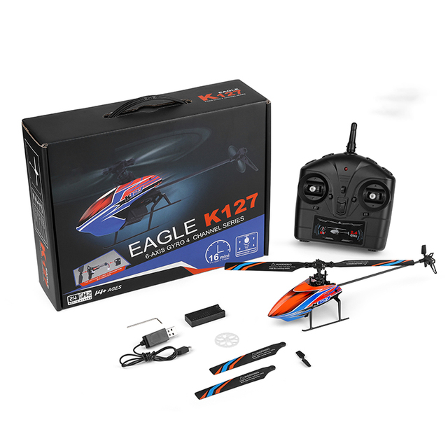 Lehoo WL K127 Electric Plastic Remote Control Helicopter 2.4G 4CH Altitude Hold Outdoor Flybarless RC
