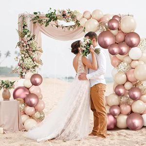 60 Ballons Rose Poudré Métallisé Chrome Or Rose Blanc Sable Nude de 12 Pouces pour Douche Nuptiale Anniversaire Rétro Rose Blush - Product Image 6
