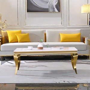 Mesa de Centro Moderna de Lujo con Borde Dorado, Mesa Auxiliar de Alta Gama para Muebles de Hogar Contemporáneos, Juego de Mesa de Centro para Sala de Estar, Venta Caliente <span class=keywords><strong>2026</strong></span>, Cantidad Mínima de Pedido 50 Piezas - Product Image 5
