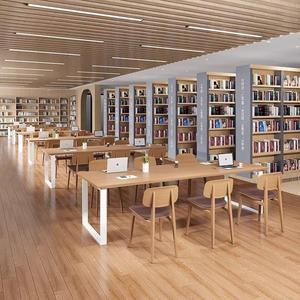 Library Reading <b>Table</b> And Chair Combination New Zealand <b>Pine</b> Minimalist Design Office Space Durable Freestanding 1 Layer - Product Image 3