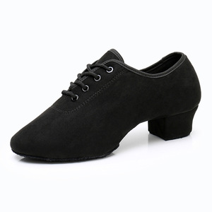 3,5 cm Zapatos <span class=keywords><strong>de</strong></span> <span class=keywords><strong>baile</strong></span> latino negros Suedeo Sole Mujeres Latin Dancing Street Tango Boots 5cm para hombres - Product Image 4