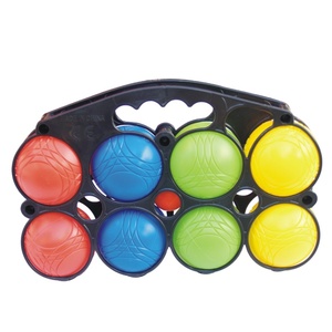 Ensemble de boules de pétanque françaises personnalisées avec logo sur mesure et support en bois - Product Image 1