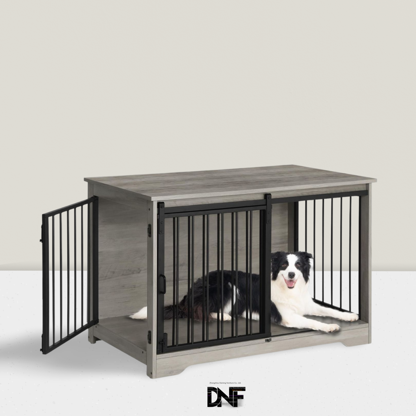 dog crate with barn door