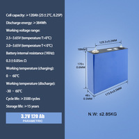 Cellule de batterie carrée au lithium-fer-phosphate 3.2v 120Ah coque en aluminium 3.2v 120h stockage d'énergie grande batterie à puissance unique
