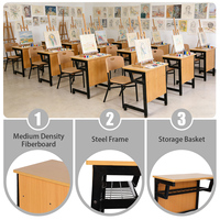 Ensemble de bureau et chaise d'école moderne et confortable, mobilier scolaire classique pour les salles de classe aux Philippines