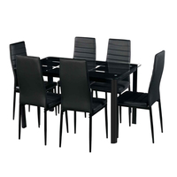 Ensemble de table à manger en verre rectangulaire chaises en PVC meubles confortables pour la maison et le café
