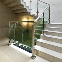 Rampe en verre en acier inoxydable 304 316, fixation murale, la plus vendue, pour extérieur et intérieur, pour balcon, balustrade, patio, escalier, piscine