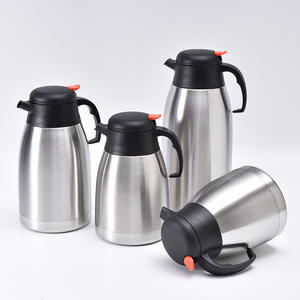 <span class=keywords><strong>Carafe</strong></span> à café isolée thermiquement en acier inoxydable 2L Fiole à vide à double paroi avec couvercle Style au <span class=keywords><strong>design</strong></span> classique - Product Image 1