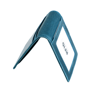 Cartera de hombre de cuero Crazy <span class=keywords><strong>Horse</strong></span> con logotipo personalizado, tarjetero de identificación y de negocios de cuero genuino Delgado - Product Image 4