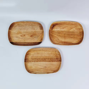 Wholesale Customized Acacia Wooden Tray Unbreakable <strong>Plates</strong> <strong>Serving</strong> Tray Wooden Dishes Acacia Wood Round Dinner Charger <strong>Plates</strong> - Product Image 4