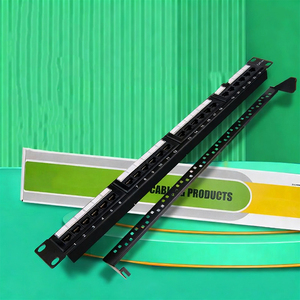 Cat5e Patch panel 24 Port UTP 1U 19 inch Rack mount RJ45 Mạng khung phân phối Gigabit <span class=keywords><strong>Ethernet</strong></span> trung tâm dữ liệu - Product Image 3