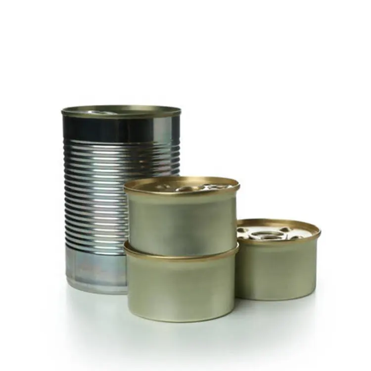 Embalagem de latas de metal recicláveis para caviar com novo design direto da fábrica