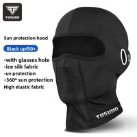 Cagoule d'été en soie glacée, masque de protection solaire anti-UV, couvre-visage intégral, cache-cou pour moto et cyclisme, cache-tête coupe-vent pour activités de plein air