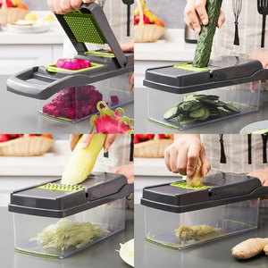 Hachoir à légumes personnalisé avec logo, trancheuse, coupe-légumes, coupe-salade avec lames en acier inoxydable pour la préparation culinaire, avec emballage à marque privée - Product Image 5
