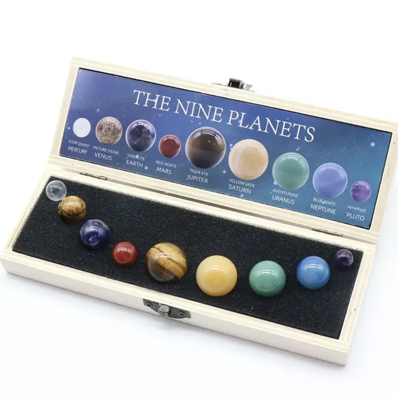 Set hadiah planet interplanet kristal alami kosmos galaksi jalur susu planet Quartz