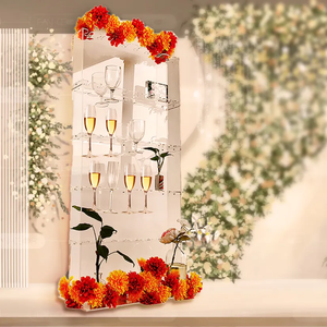 Vente chaude décorations <span class=keywords><strong>de</strong></span> fête blanc rond déco PVC verre à <span class=keywords><strong>vin</strong></span> présentoir acrylique champagne <span class=keywords><strong>mur</strong></span> pour événement <span class=keywords><strong>de</strong></span> mariage - Product Image 6