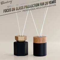 Bouteilles diffuseurs de parfum en verre noir mat personnalisées en usine, de 50 ml à 300 ml, carrées, écologiques et durables, couleurs et logos personnalisés disponibles