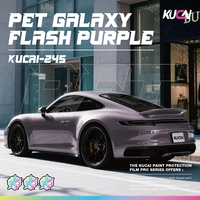 KUCAI 1.52*17 mètres PET PET Galaxy Flash Purple Vinyl Wrap Car Wraps for Sale Car Wrapping Paper 1.52*17M/roll