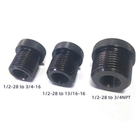 Adaptor Filter Oli Otomotif CNC A3 Baja Baru yang Dapat Disesuaikan 1/2-28 ke 13/16-16 dengan Permukaan Anodized Hitam & Pegangan Knurled
