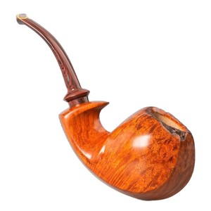 Muxiang Handmade Burl Wood Pipe Bent Type Hollow Chamber Tobacco Pipe For Men - Product Image 5