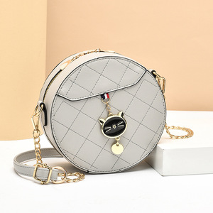 Women's Bags New Fashion PU Leather Girl Lovely <b>Small</b> Round Bag Zipper Shoulder Crossbody Phone Bag Female Party - Product Image 3