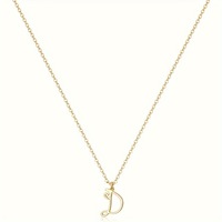 Collar con Colgante de Letra Personalizada, Moderno y Bonito, de Acero Inoxidable, Chapado en Oro de 18k, Minimalista, para el Día de San Valentín