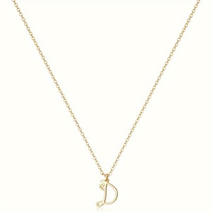Collier avec pendentif minimaliste en acier inoxydable, lettre personnalisée, plaqué or 18 carats, tendance et mignon, pour la Saint-Valentin - Product Image 6