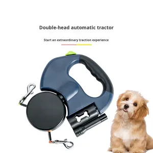 Modische, einziehbare, umwelt freundliche ABS-Haustier leine mit zwei Köpfen - Product Image 5