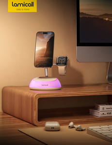 Bộ Sạc nhanh được chứng nhận qi2 cho thiết bị <span class=keywords><strong>iPhone</strong></span> và Apple lamicall T8L <span class=keywords><strong>4</strong></span> trong 1 trạm sạc không dây với ánh sáng ban đêm - Product Image 6