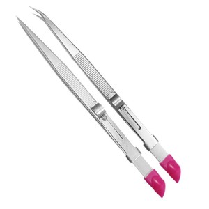 Pince à bijoux exclusive transfrontalière avec tête de pression, pince à ongles, pince à diamants avec verrouillage, réglable, pointue et courbée - Product Image 5