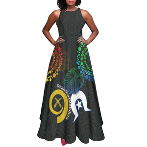 <span class=keywords><strong>Ropa</strong></span> de Diseñador para Mujer, Elegante Vestido Casual con Estampado Tribal, Hombros Descubiertos, Elástico y Transpirable, para Fiestas - Product Image 1