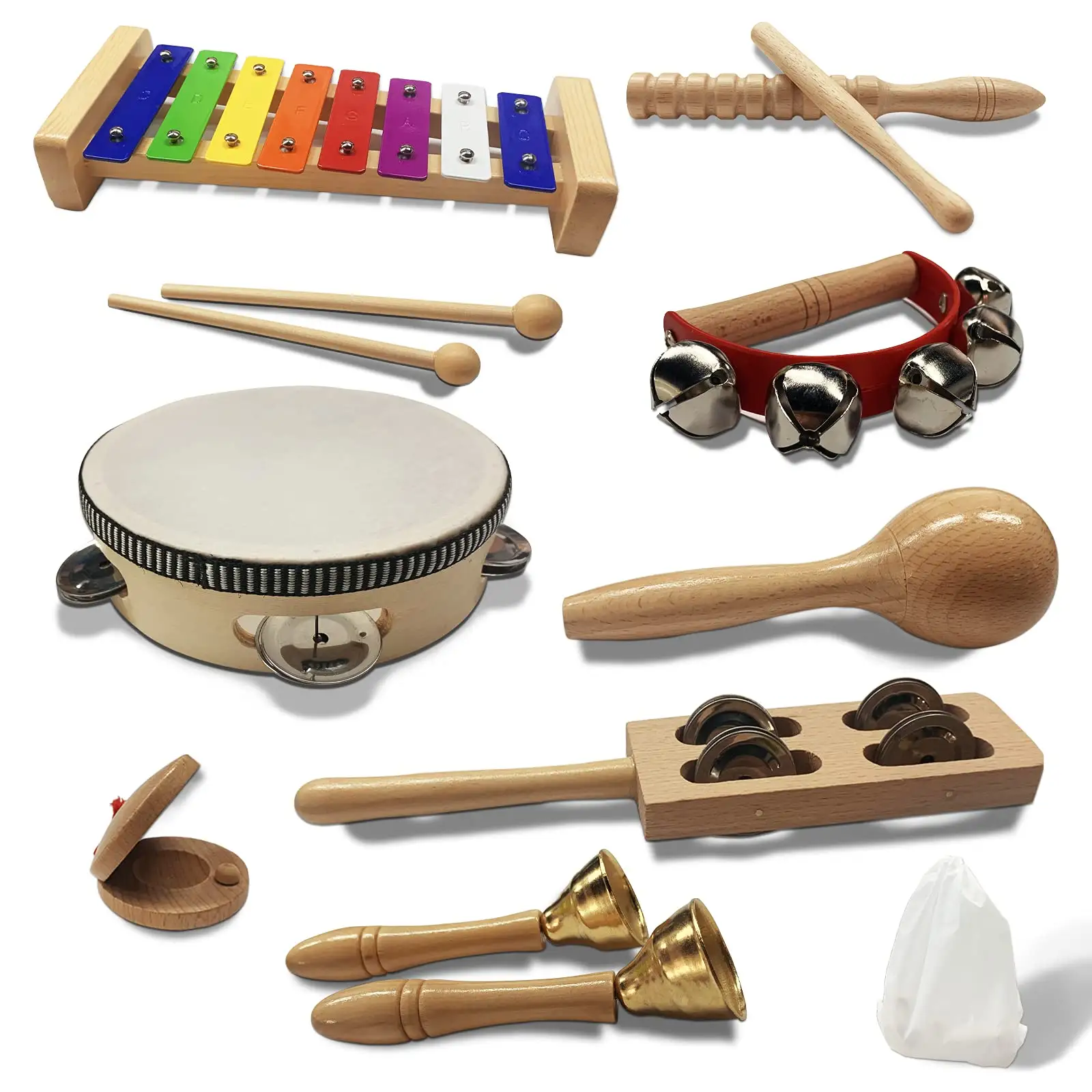 Одежда для маленьких детей дошкольного образования Ритм Группа Музыкальные инструменты сумка для переноски деревянная музыкальная игрушка перкуссии комплект с сумкой для хранения