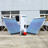 Pemanas Air Tenaga Surya Sistem Tertutup Tabung Vakum Berbahan Stainless Steel untuk Luar Ruangan, Hotel, Garasi, dan Rumah Tangga