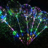 Ballons Bobo en gros avec guirlande lumineuse LED, licorne, fleur, étoile, décoration de fête, ballons lumineux avec bâtons