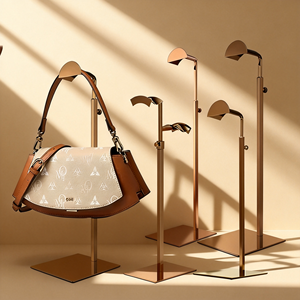 Soporte para Bolsos de Mano AURORA de Acero Inoxidable Personalizado con Altura Ajustable y Diseño Clásico para Uso en Supermercados - Product Image 1