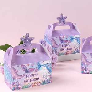 Scatole <span class=keywords><strong>per</strong></span> Caramelle <span class=keywords><strong>di</strong></span> <span class=keywords><strong>Compleanno</strong></span>, Bomboniere con Manico, Scatole <span class=keywords><strong>di</strong></span> Carta <span class=keywords><strong>per</strong></span> Biscotti, Sacchetti Regalo a Forma <span class=keywords><strong>di</strong></span> Sirena <span class=keywords><strong>per</strong></span> Snack e Dolcetti - Product Image 5