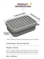 Boîte à Savon en Silicone Anti-Fuite Personnalisée, Support Portable Antidérapant et Souple avec Tapis de Drainage et Couvercle pour Voyage, Salle de Sport, Camping