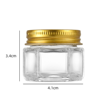 Botol Kaca Herbal Bening 15ml Bentuk Heksagonal/Kotak dengan Tutup Ulir, Wadah Mini Kosong untuk Perawatan Tubuh dan Balsem Herbal (Grosir)