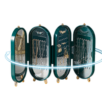 Grande boîte de rangement pour bijoux, présentoir pour boucles d'oreilles, organisateur de bracelets et de colliers, boîte à bijoux pliable et portable en plastique