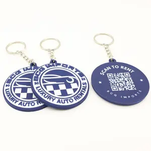 Different Colors Premium Two Double Sided Car QR Code Print Soft Custom 2D PVC Rubber Keychain