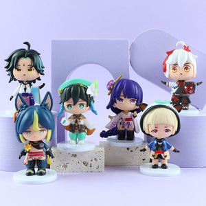Llegada en 2024, Juego de 6 Piezas, Anime, Versión Q, Genshin Impact, <span class=keywords><strong>Ganyu</strong></span> Plenilune, Muñeca Decorativa, Figuras de Acción de PVC - Product Image 1