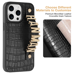 <span class=keywords><strong>Funda</strong></span> de Cuero Personalizada con <span class=keywords><strong>Iniciales</strong></span> Metálicas y Diseño de Lujo para <span class=keywords><strong>iPhone</strong></span> 15 Pro Max - Product Image 1