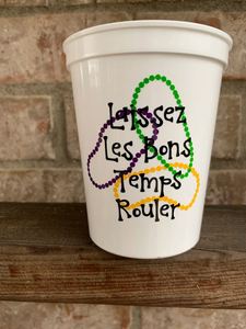 Gobelets en plastique réutilisables de 16 oz pour la fête du Mardi Gras - Product Image 3