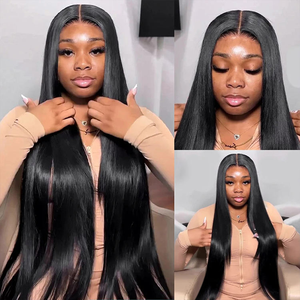 Peluca frontal de encaje transparente HD de cabello humano brasileño virgen con cutícula alineada y cabello de bebé para mujeres afroamericanas, económica - Product Image 3