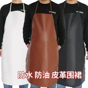 Tablier en cuir 65x100cm, épais, imperméable, pour le travail en cuisine, usage industriel, couleur unie, pour hommes et femmes - Product Image 5