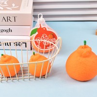 Lelijke Tangerine Speelgoed Realistisch Citrusvrucht TPR Stressbal Schattig Oranje Fidget Knijp Speelgoed Mesh Zakje Verpakking Draagbaar Zintuiglijk Speelgoed