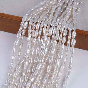 Perlas Blancas Naturales de Agua Dulce de 5-6 mm, Cuentas Irregulares Recicladas con Orificio Recto, Material para Joyería Hecha a Mano, Accesorios de Bricolaje - Product Image 3