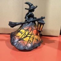 Lampe de sorcière d'Halloween, statue en résine, figurine, veilleuse LED, décoration de bureau, ornement de maison, alimenté par piles USB